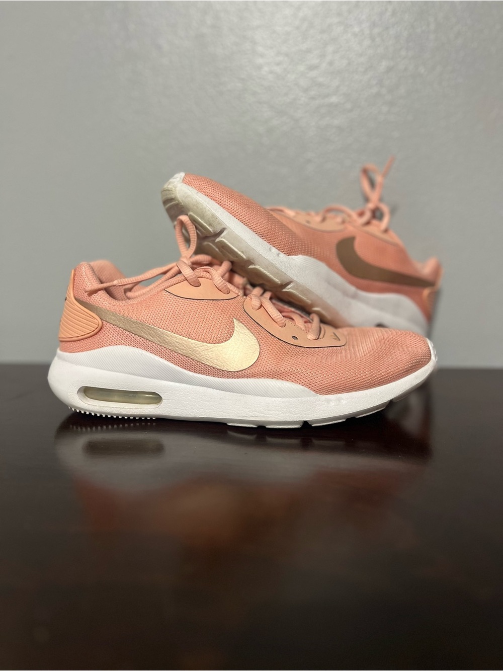 Nike Women’s Peach and Gold Air Max Casual Running Sneakers